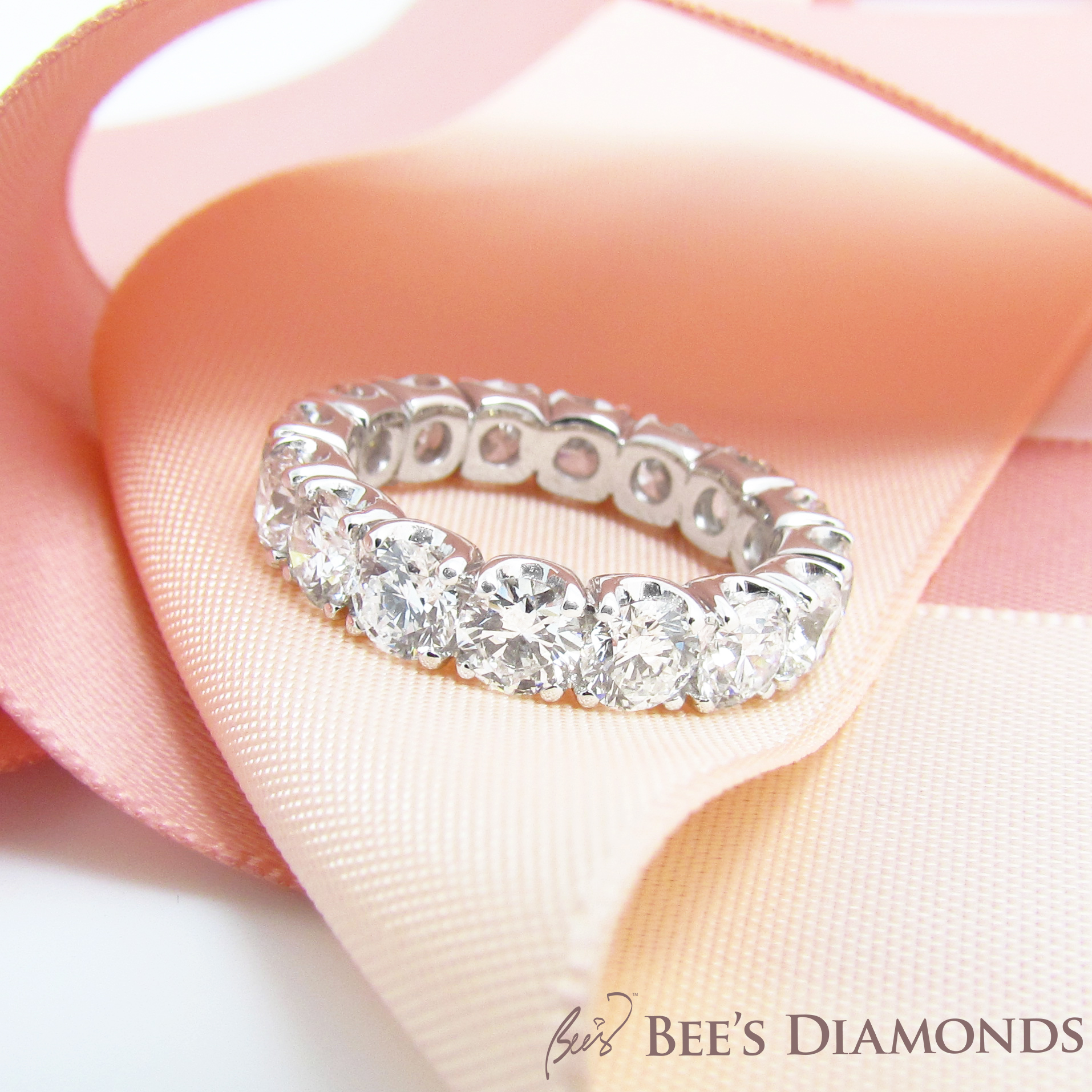 Tiffany Soleste diamond eternity band, bespoke jeweller | Bee's Diamonds