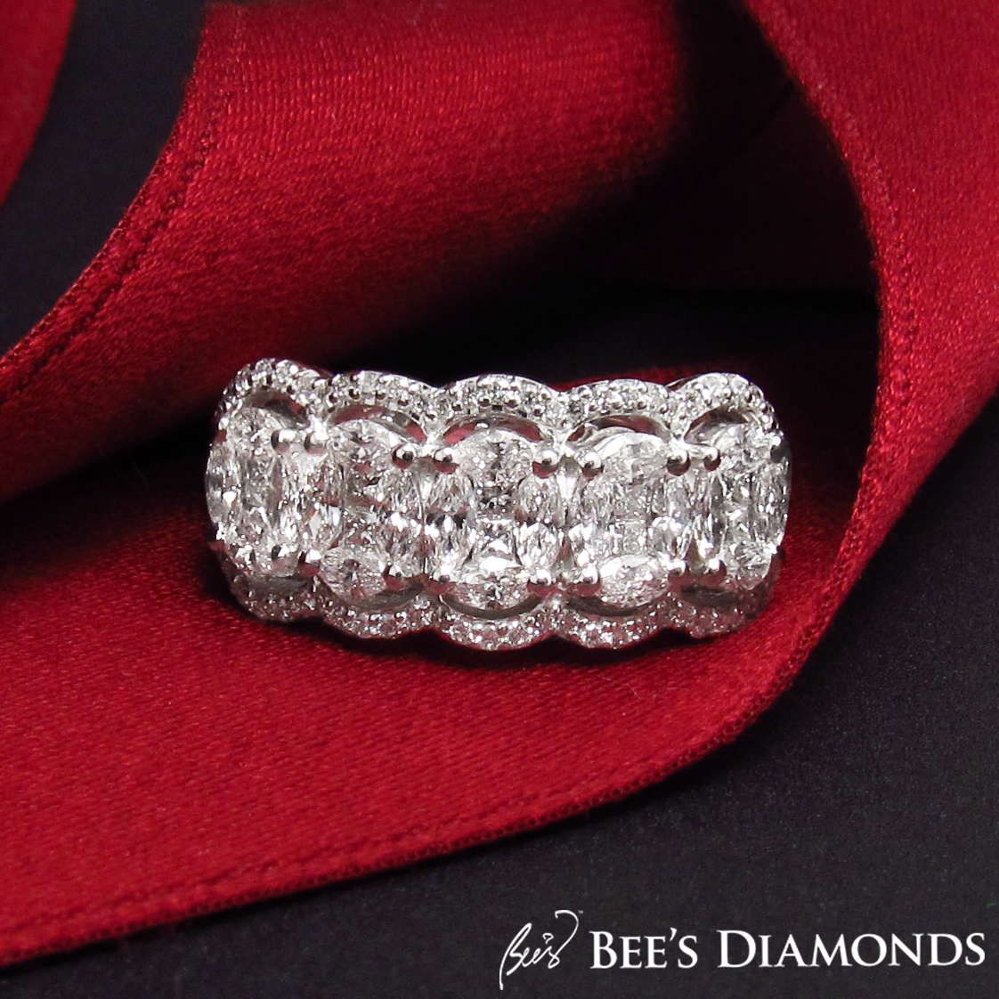 Invisible setting, oval diamond ring | Bee's Diamonds