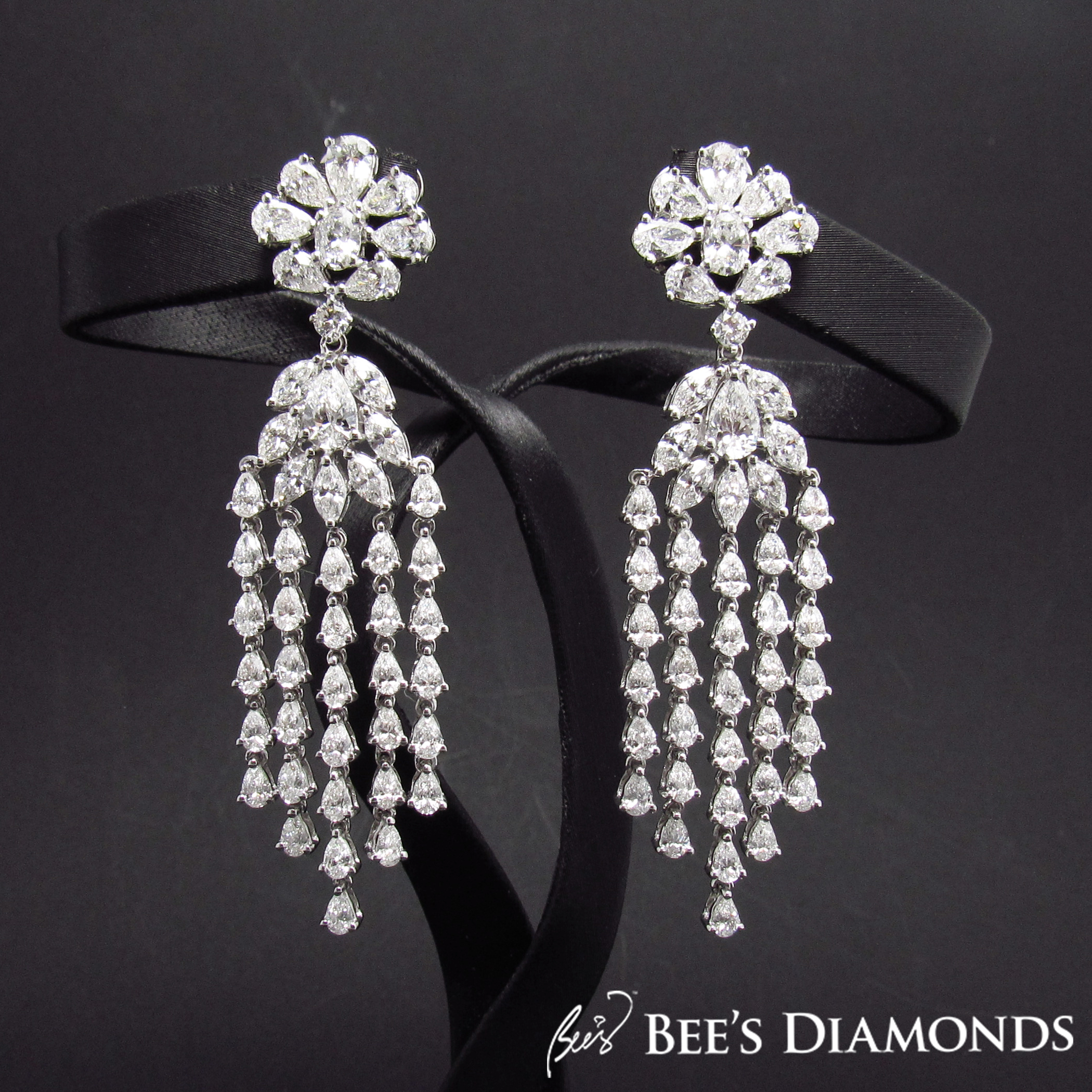 Glamourous diamond dangling earrings | Bee's Diamonds