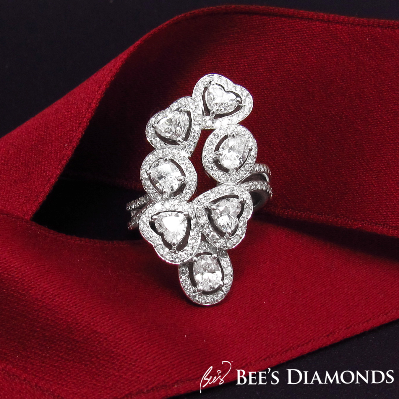 Large and appealing diamond cocktail ring | Bee's Diamonds