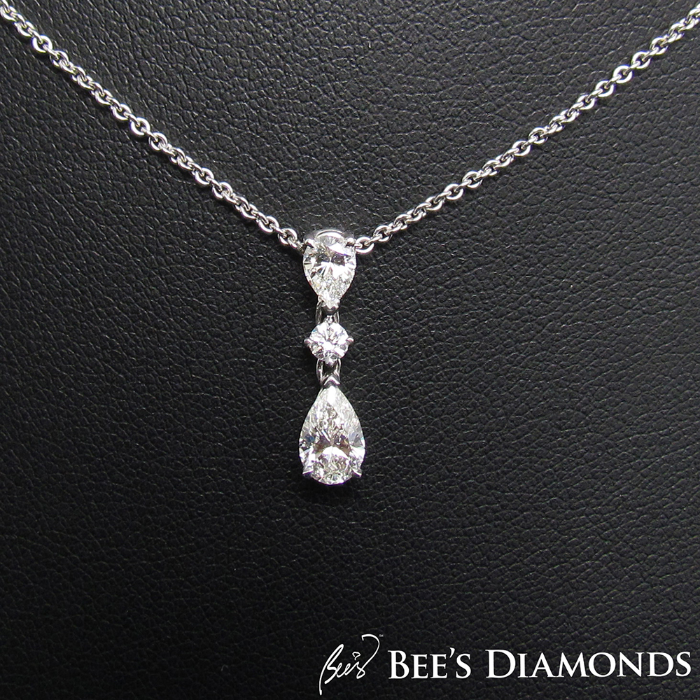 Trip pear shape diamond pendant | Bee's Diamonds