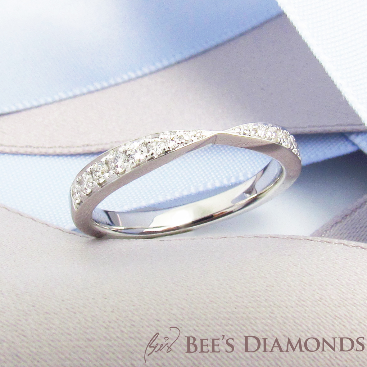 Tiffany harmony bead-set diamond ring, wedding band