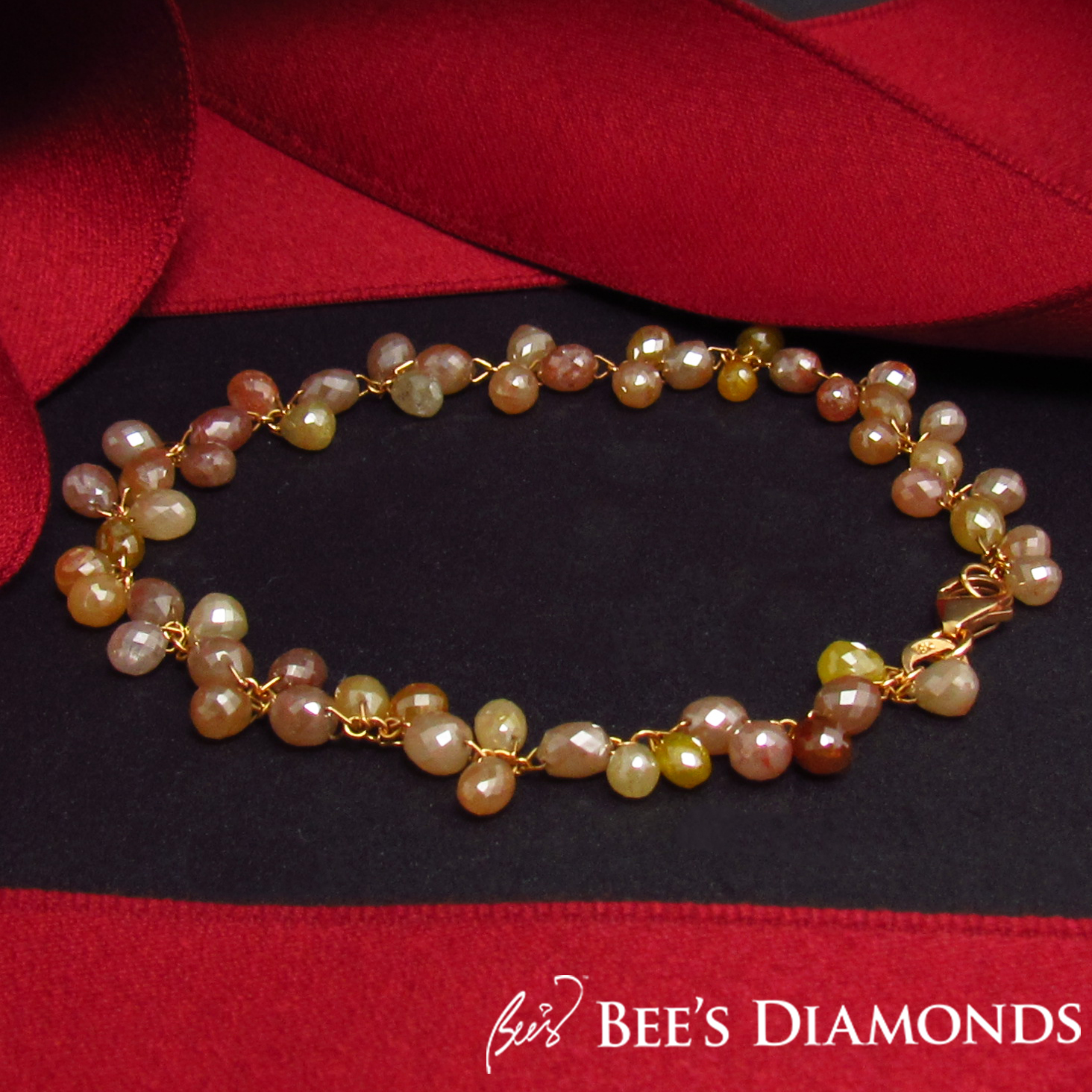 briolette drop diamond, briolette diamond bracelet | Bee's Diamonds