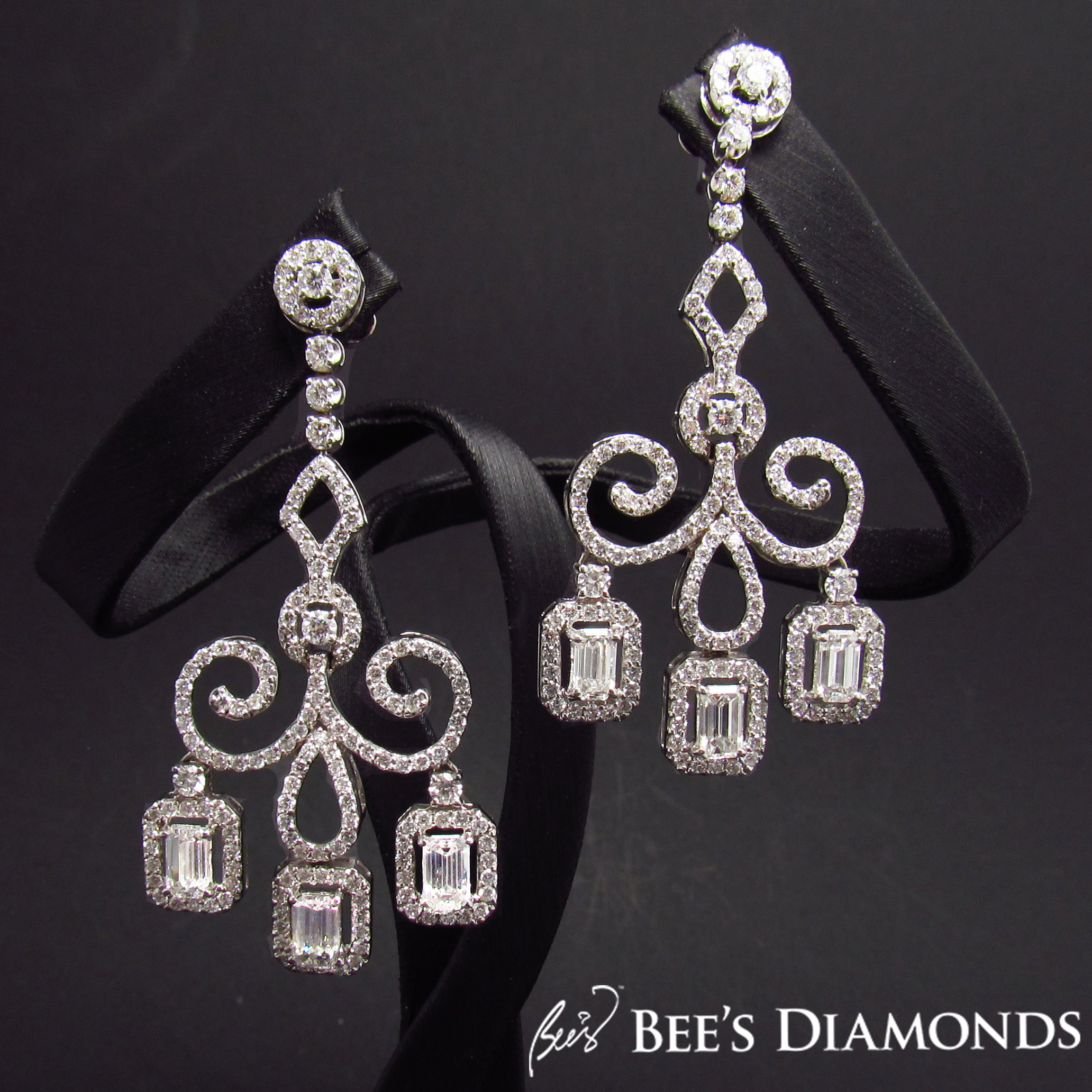 chandelier diamond earrings Hong Kong | Bee's Diamonds