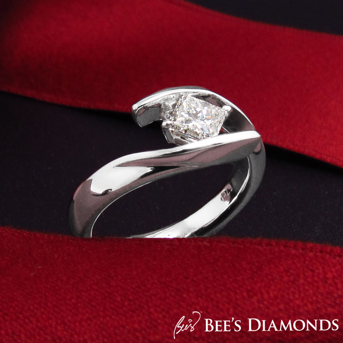 princess cut diamond engagement ring, bespoke ring