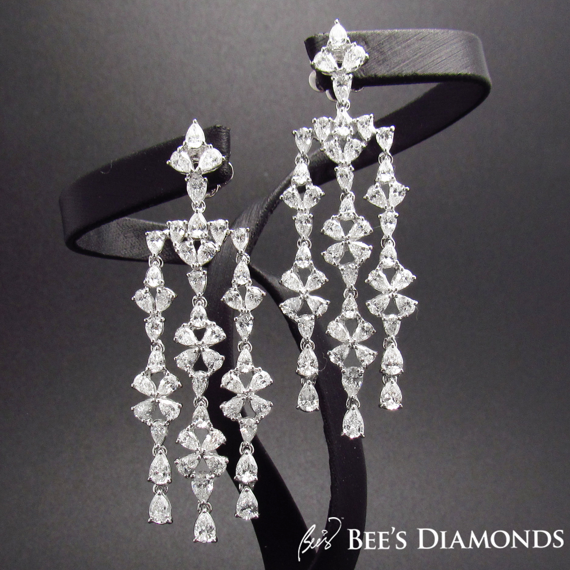 Chandelier like diamond earrings | Bee's Diamonds