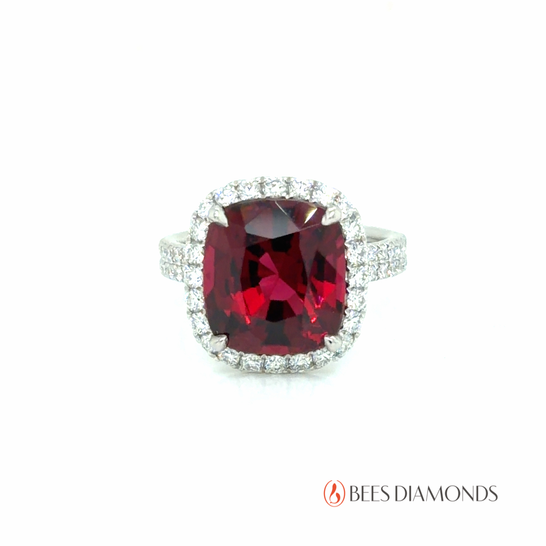 緬甸無燒紅尖晶石戒指