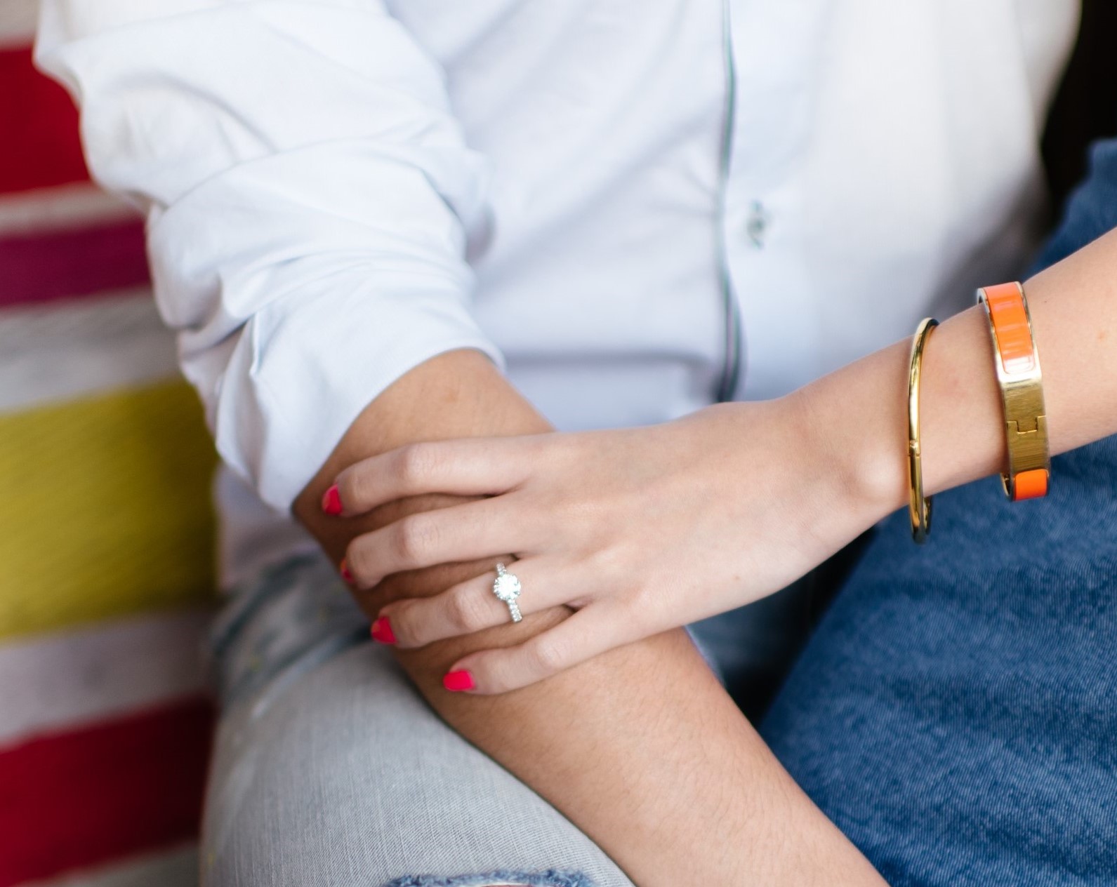 Round Diamond Ring with Tapered Baguettes – Lindsey Leigh Jewelry